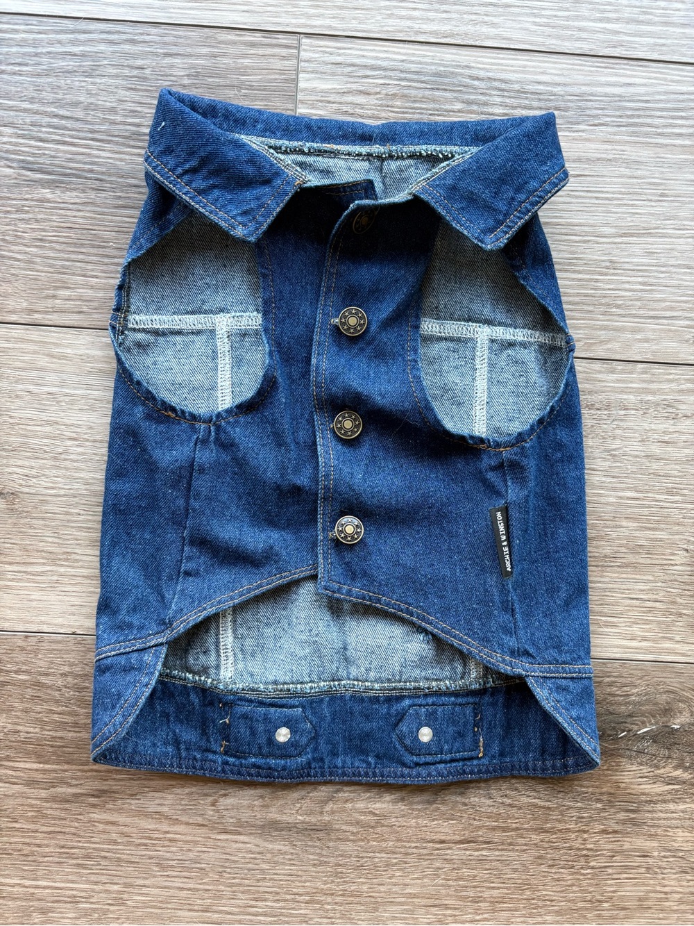 Archie & Winston Dog’s Dark Blue Denim Button-Up Vest
